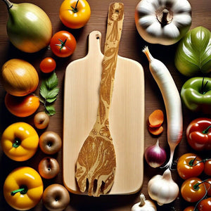 "Eat Your Greens, Witch" Engraved Eco-Friendly Utensils - Witchy Bamboo Salad Server Set