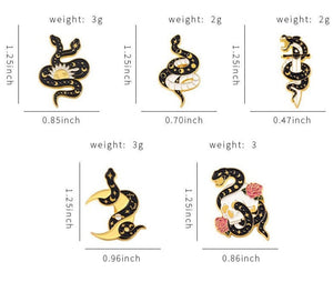 Gothic Snake Enamel Pin Set