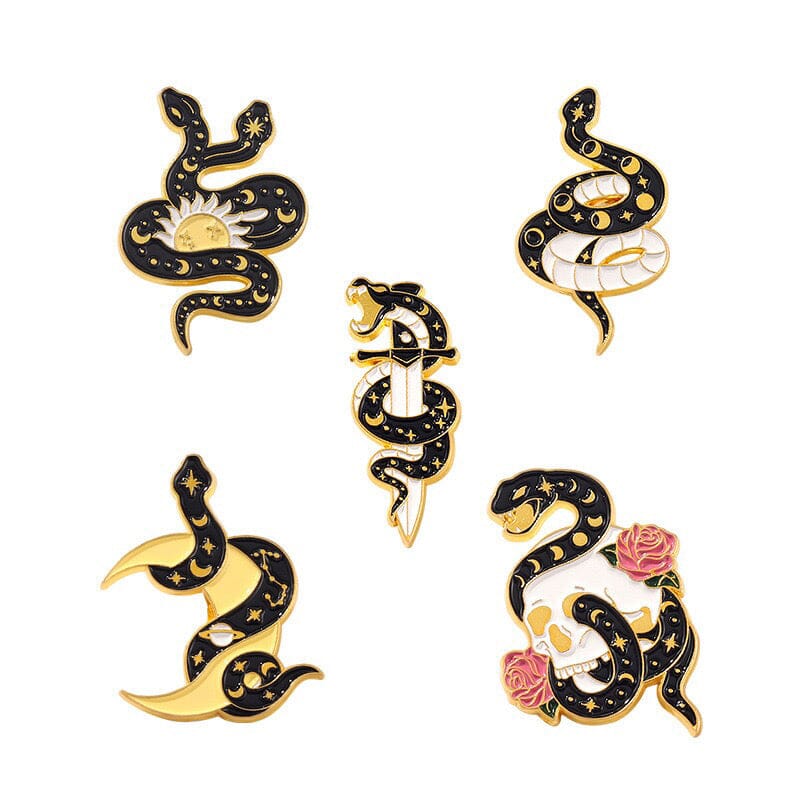 Gothic Snake Enamel Pin Set