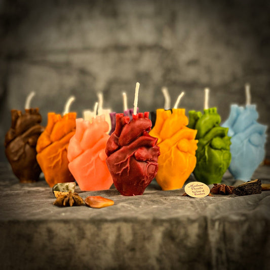 Beeswax Anatomical Heart Spell Candle - Love & Emotional Healing Magic