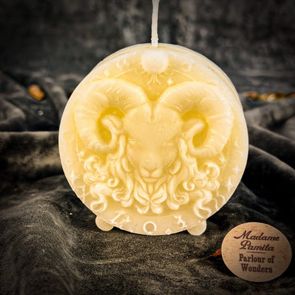 Beeswax Aries Zodiac Spell Candle – Courage, Passion & Victory
