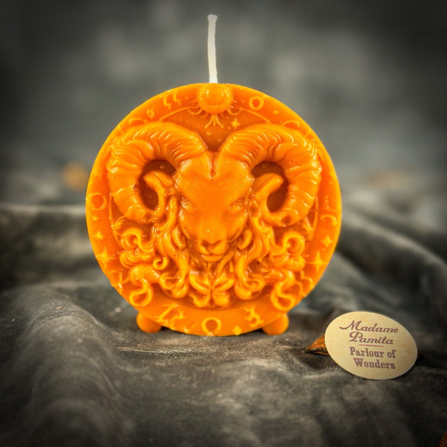 Beeswax Aries Zodiac Spell Candle – Courage, Passion & Victory