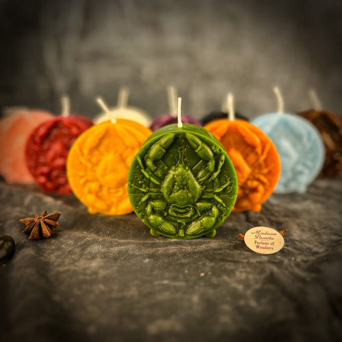 Beeswax Cancer Zodiac Spell Candle – Intuition, Nurturing & Emotional Healing