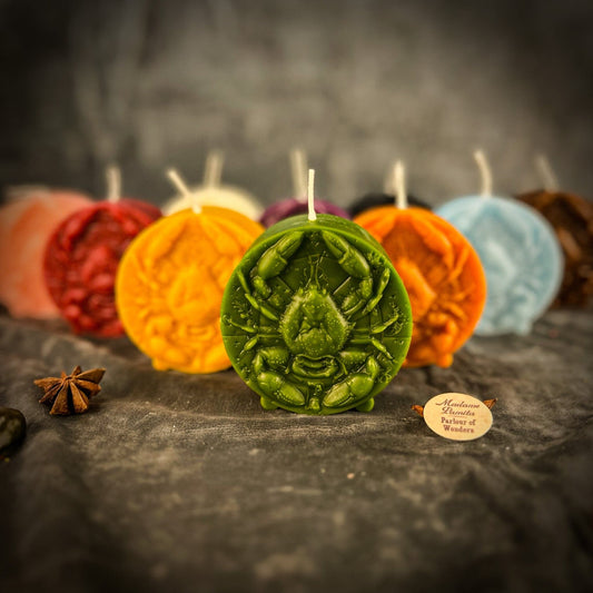 Beeswax Cancer Zodiac Spell Candle – Intuition, Nurturing & Emotional Healing