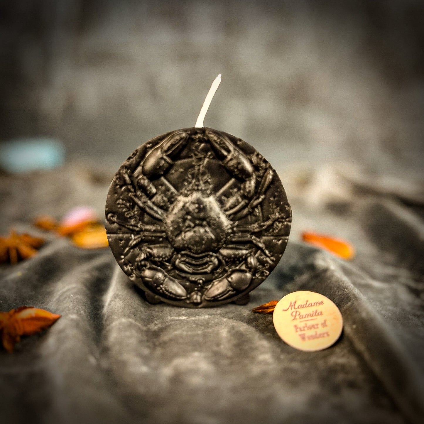Beeswax Cancer Zodiac Spell Candle – Intuition, Nurturing & Emotional Healing
