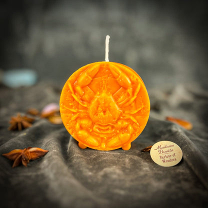 Beeswax Cancer Zodiac Spell Candle – Intuition, Nurturing & Emotional Healing