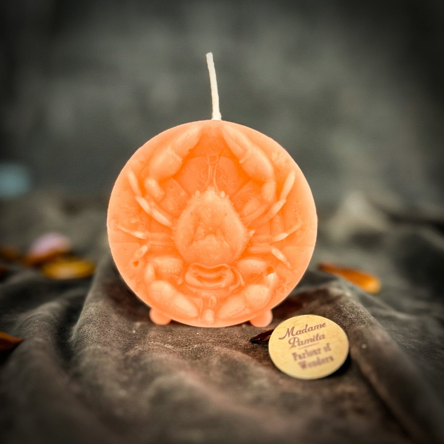Beeswax Cancer Zodiac Spell Candle – Intuition, Nurturing & Emotional Healing