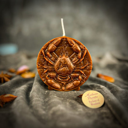 Beeswax Cancer Zodiac Spell Candle – Intuition, Nurturing & Emotional Healing