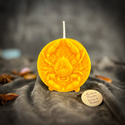 Beeswax Cancer Zodiac Spell Candle – Intuition, Nurturing & Emotional Healing