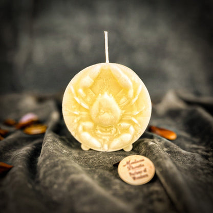 Beeswax Cancer Zodiac Spell Candle – Intuition, Nurturing & Emotional Healing