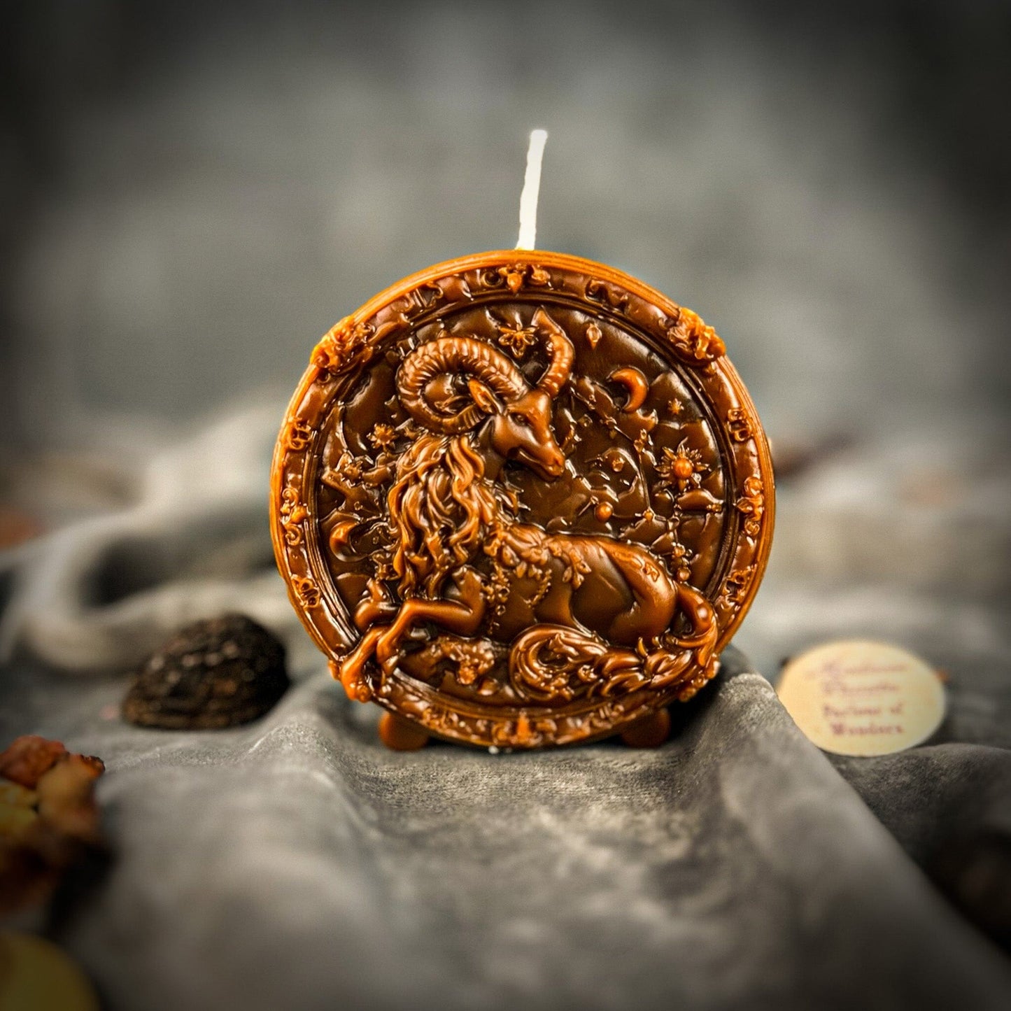 Beeswax Capricorn Zodiac Spell Candle – Ambition, Discipline & Success