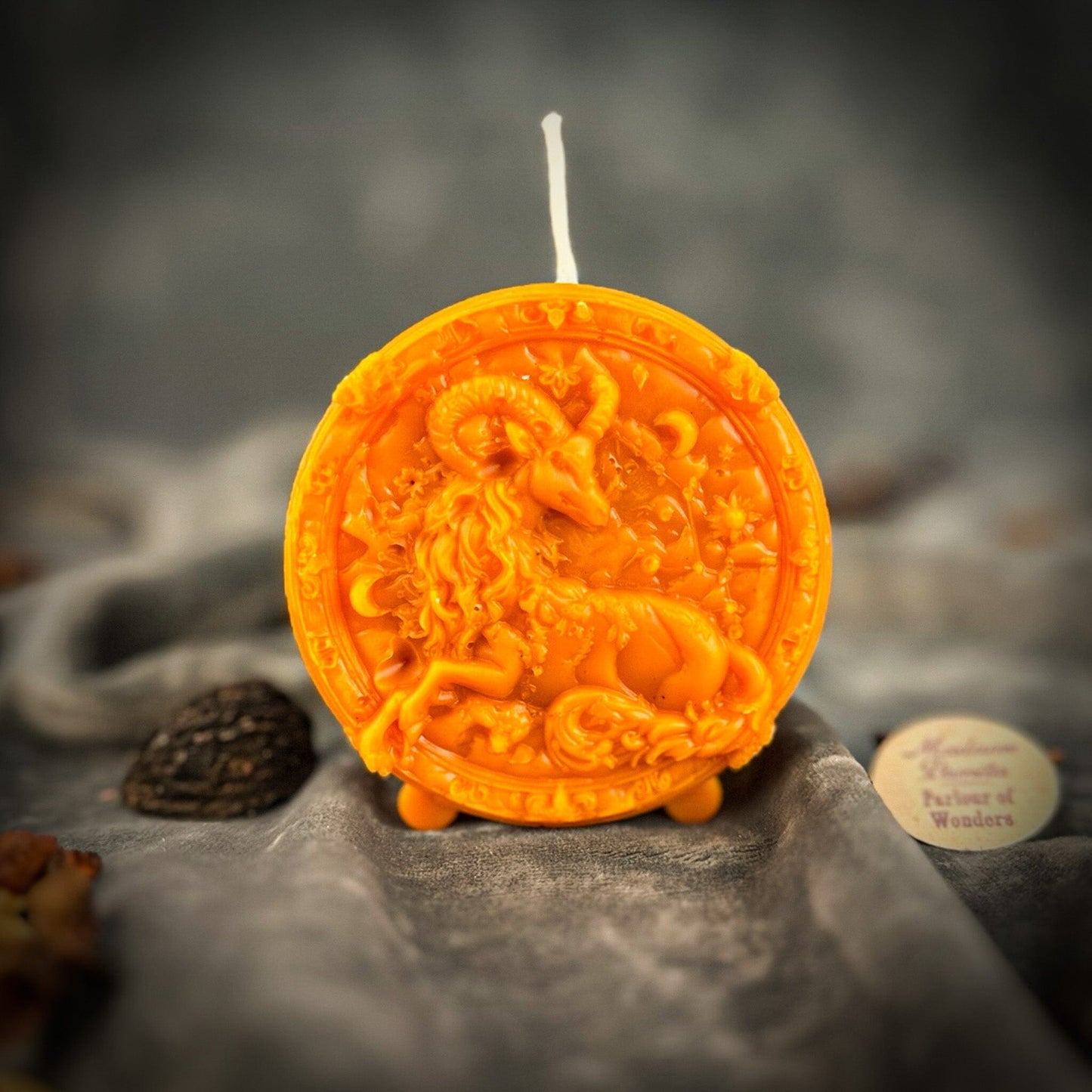 Beeswax Capricorn Zodiac Spell Candle – Ambition, Discipline & Success