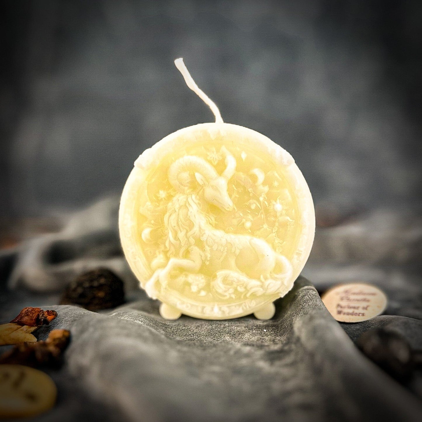 Beeswax Capricorn Zodiac Spell Candle – Ambition, Discipline & Success