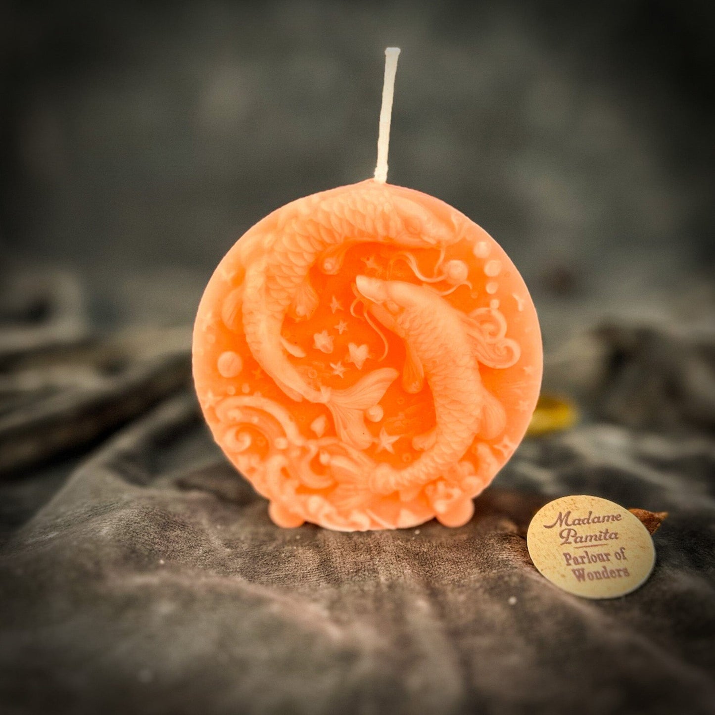 Beeswax Pisces Zodiac Spell Candle – Intuition, Compassion & Dreams