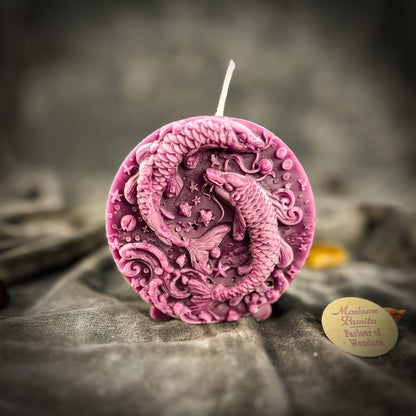 Beeswax Pisces Zodiac Spell Candle – Intuition, Compassion & Dreams