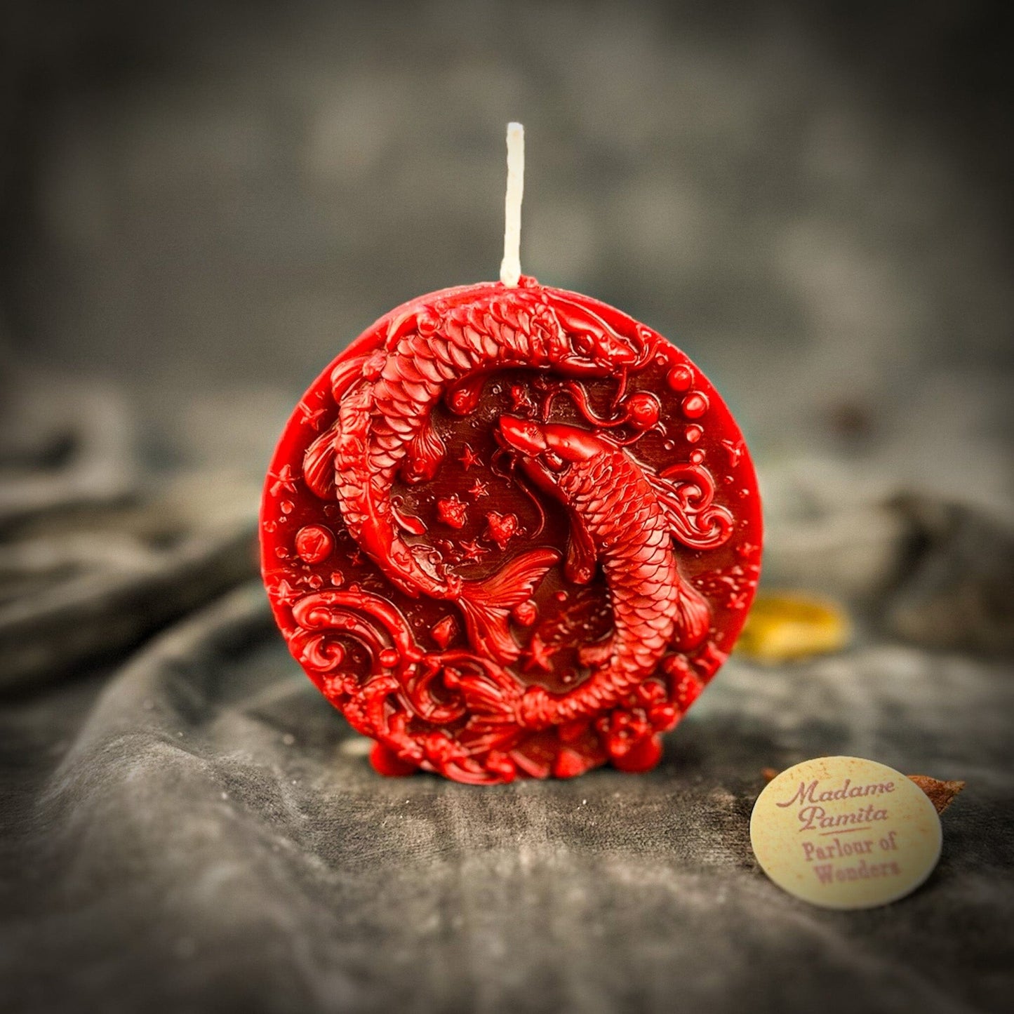 Beeswax Pisces Zodiac Spell Candle – Intuition, Compassion & Dreams