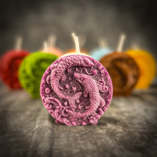 Beeswax Pisces Zodiac Spell Candle – Intuition, Compassion & Dreams