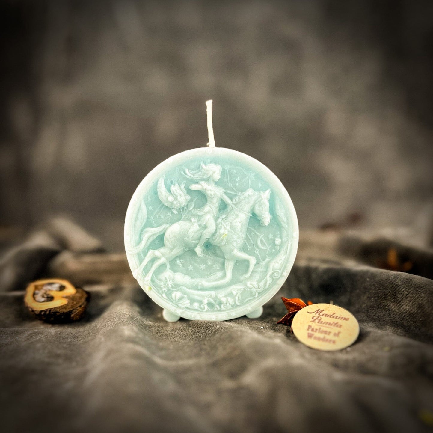 Beeswax Sagittarius Zodiac Spell Candle – Adventure, Wisdom & Optimism
