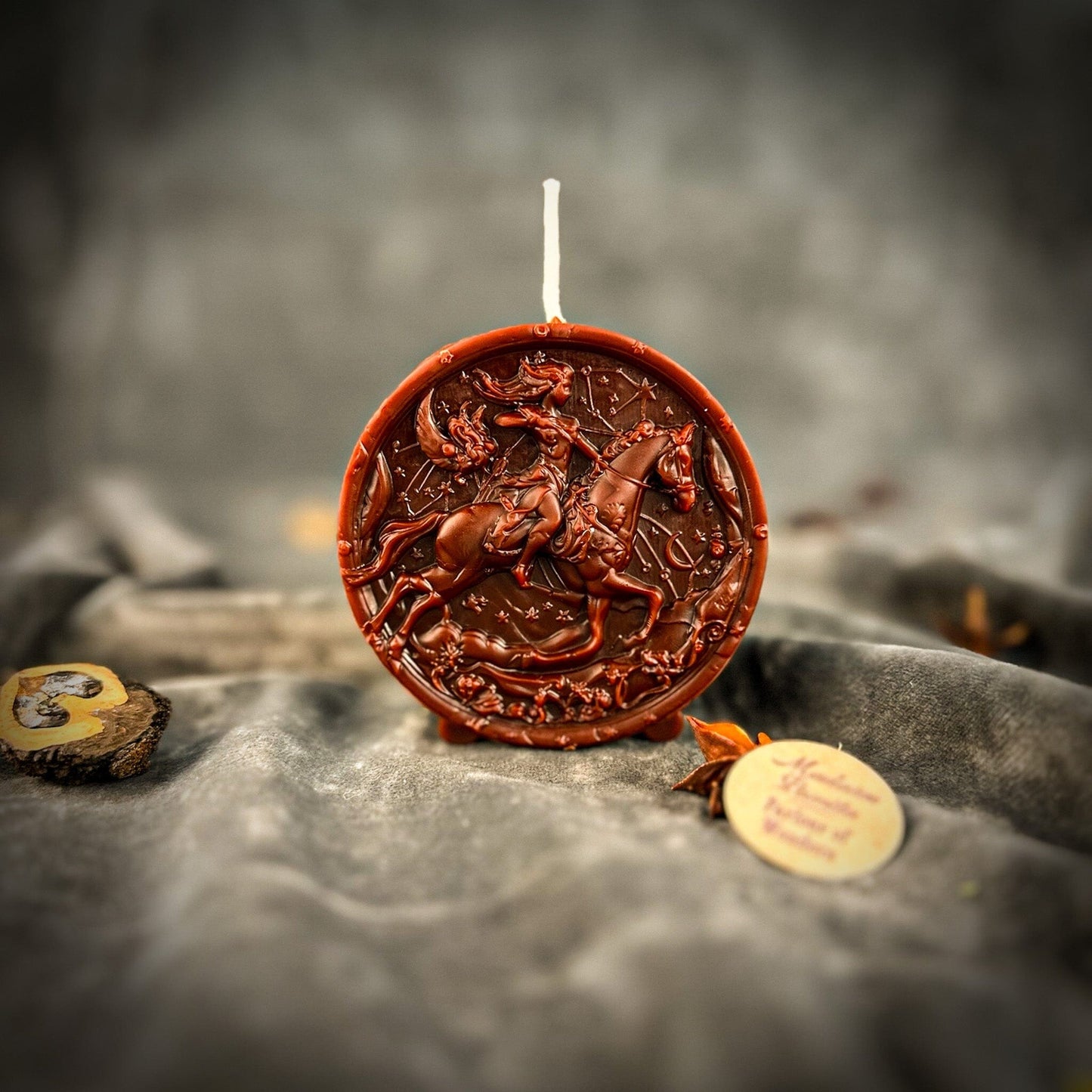 Beeswax Sagittarius Zodiac Spell Candle – Adventure, Wisdom & Optimism