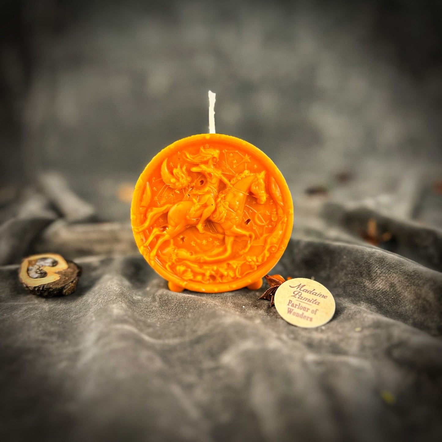 Beeswax Sagittarius Zodiac Spell Candle – Adventure, Wisdom & Optimism