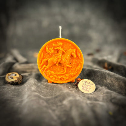 Beeswax Sagittarius Zodiac Spell Candle – Adventure, Wisdom & Optimism