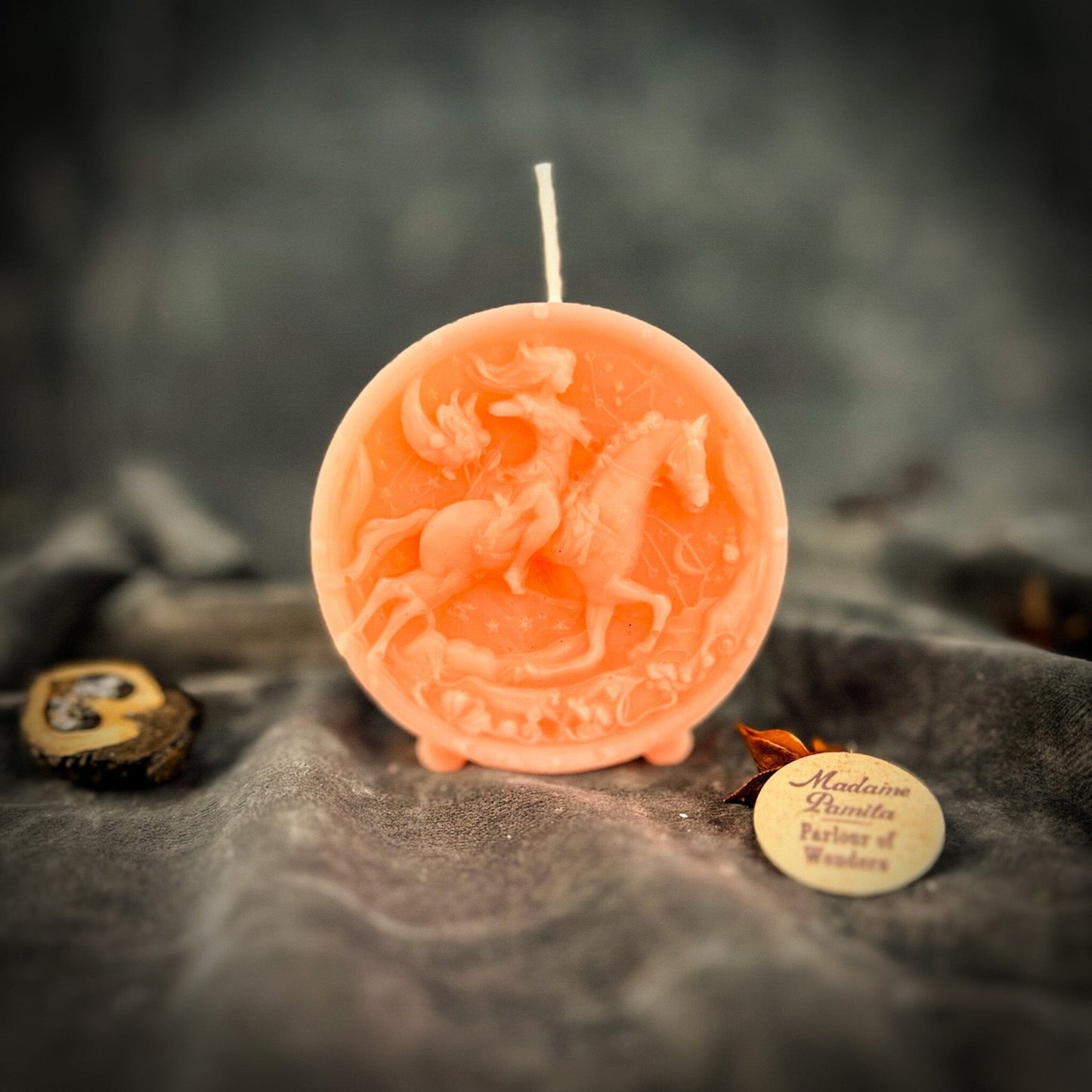 Beeswax Sagittarius Zodiac Spell Candle – Adventure, Wisdom & Optimism