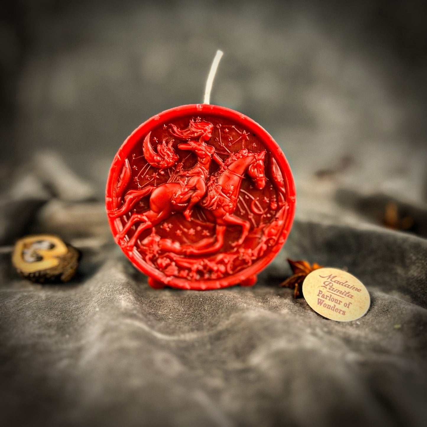 Beeswax Sagittarius Zodiac Spell Candle – Adventure, Wisdom & Optimism