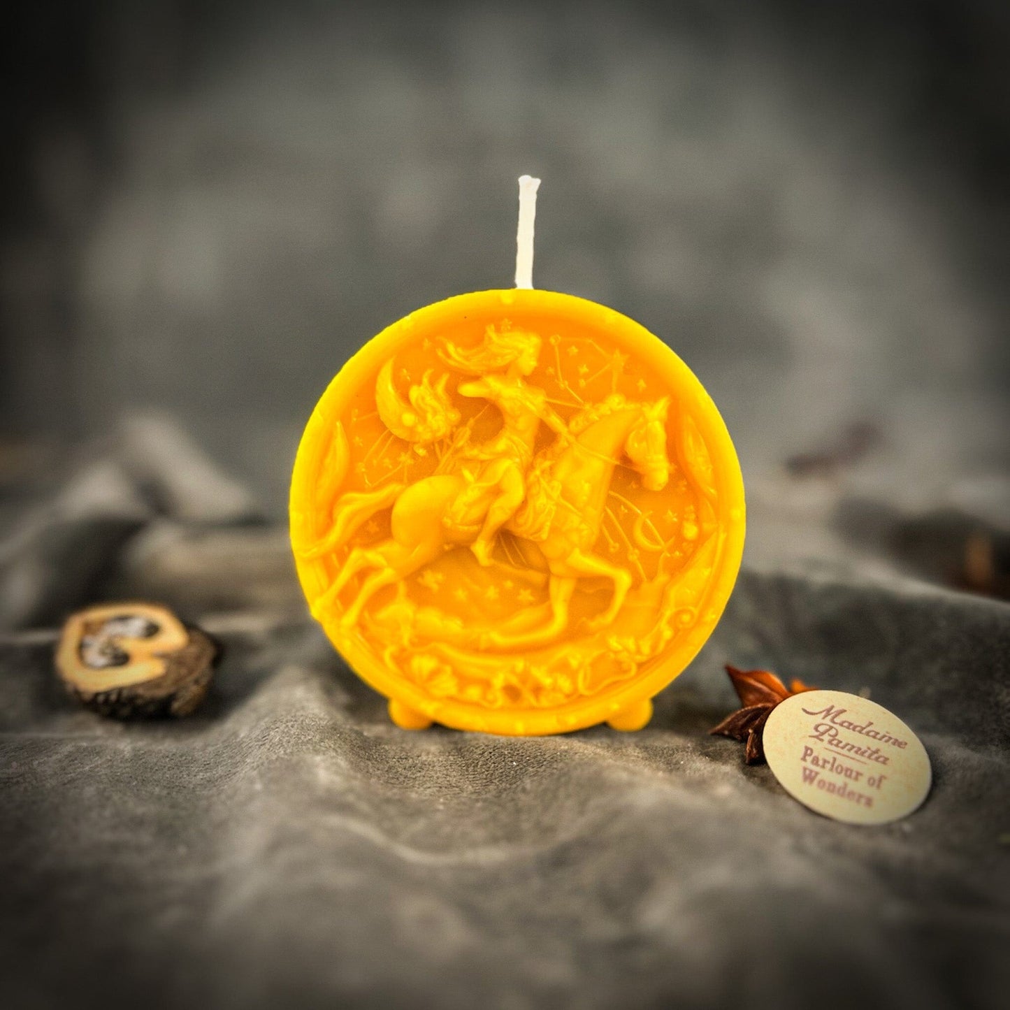Beeswax Sagittarius Zodiac Spell Candle – Adventure, Wisdom & Optimism