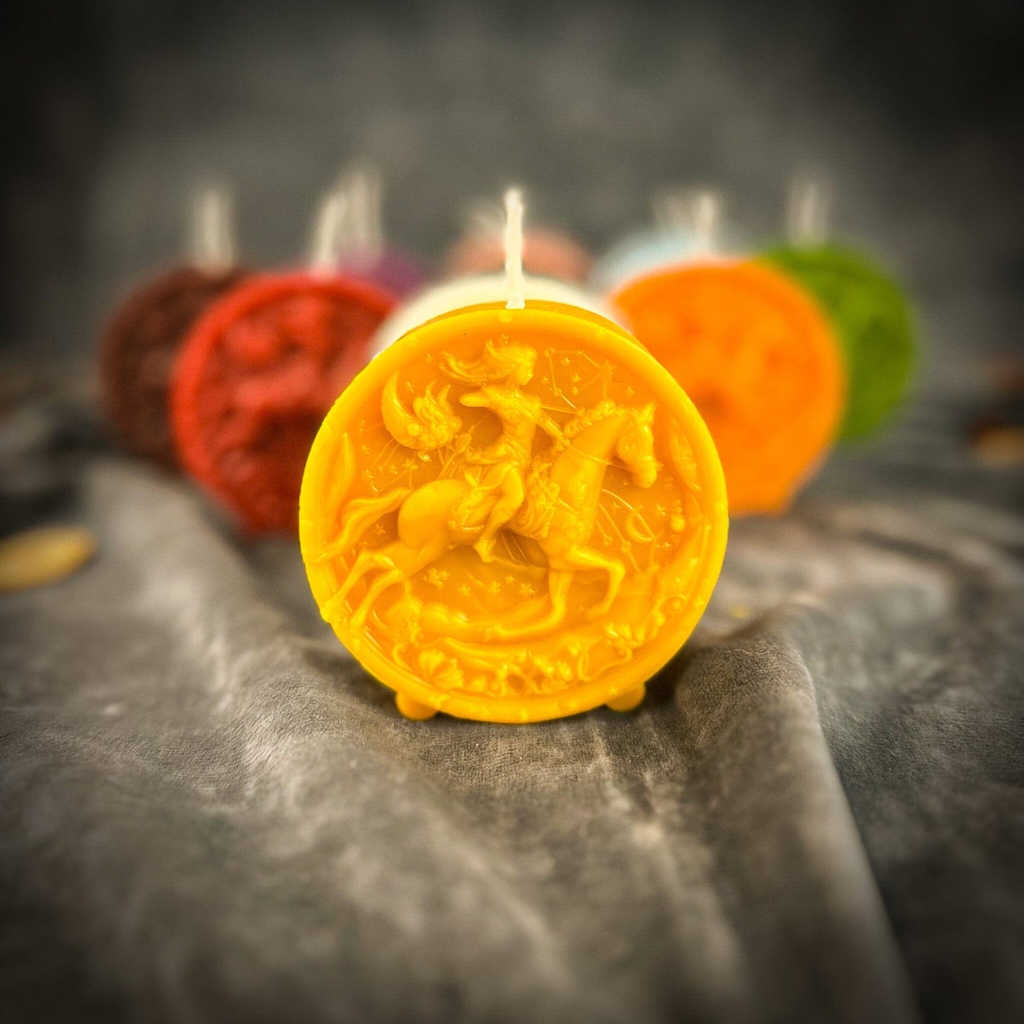 Beeswax Sagittarius Zodiac Spell Candle – Adventure, Wisdom & Optimism