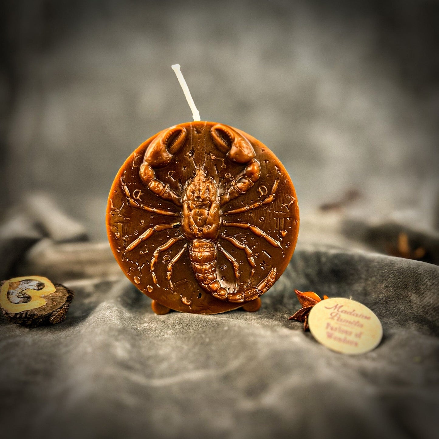 Beeswax Scorpio Zodiac Spell Candle – Transformation, Power & Intuition