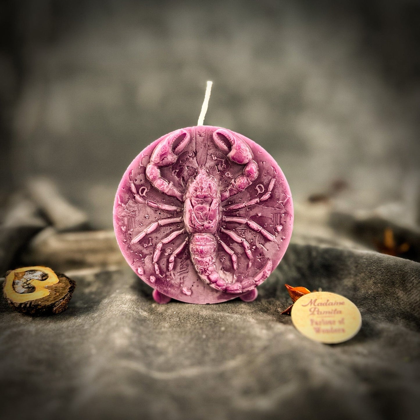 Beeswax Scorpio Zodiac Spell Candle – Transformation, Power & Intuition