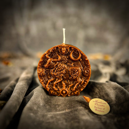 Beeswax Taurus Zodiac Spell Candle – Abundance, Stability & Sensuality