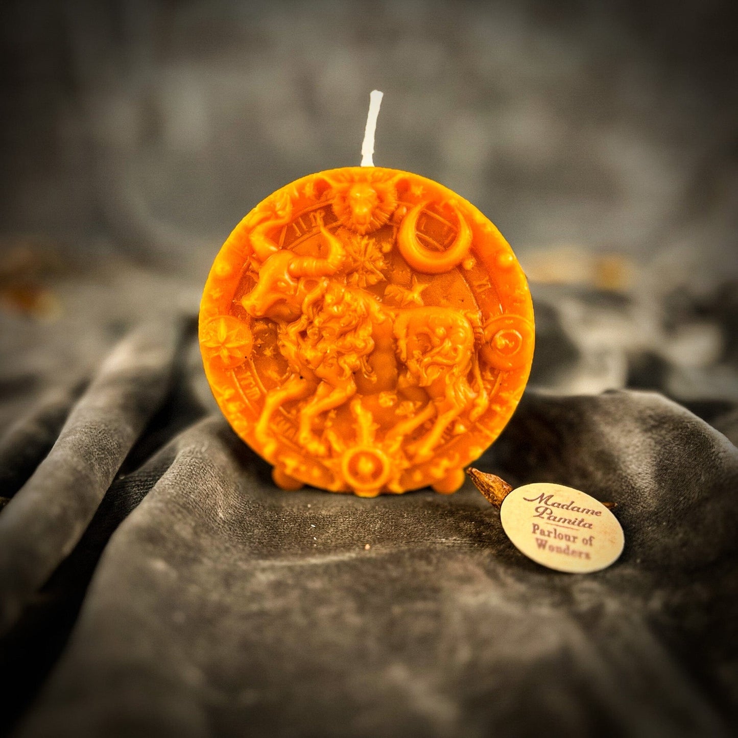 Beeswax Taurus Zodiac Spell Candle – Abundance, Stability & Sensuality