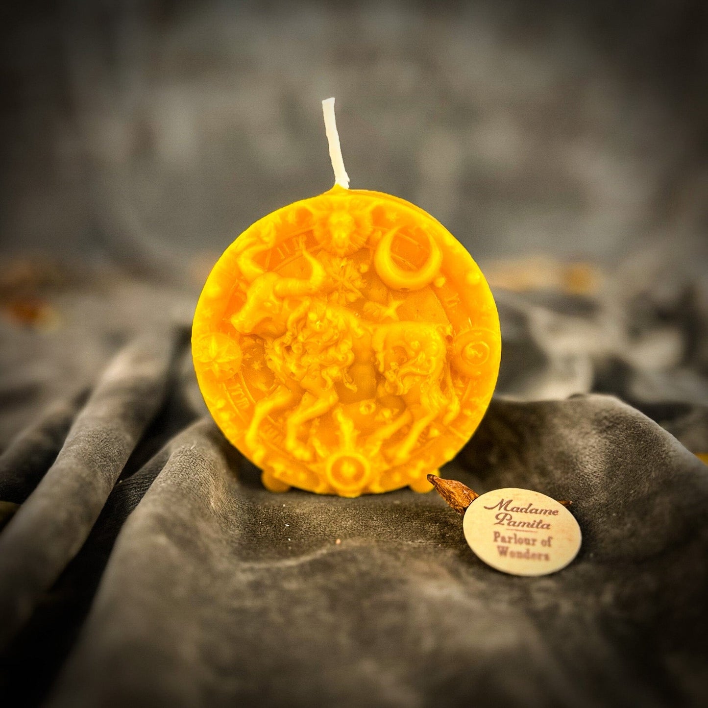 Beeswax Taurus Zodiac Spell Candle – Abundance, Stability & Sensuality