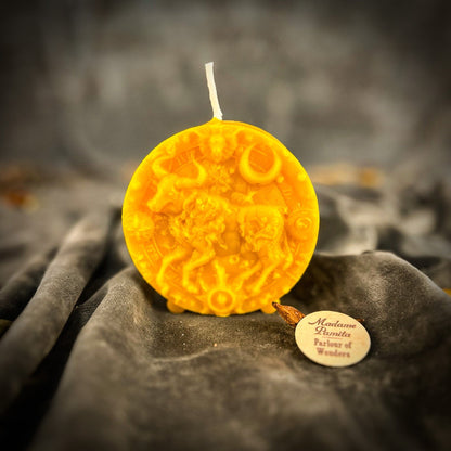 Beeswax Taurus Zodiac Spell Candle – Abundance, Stability & Sensuality