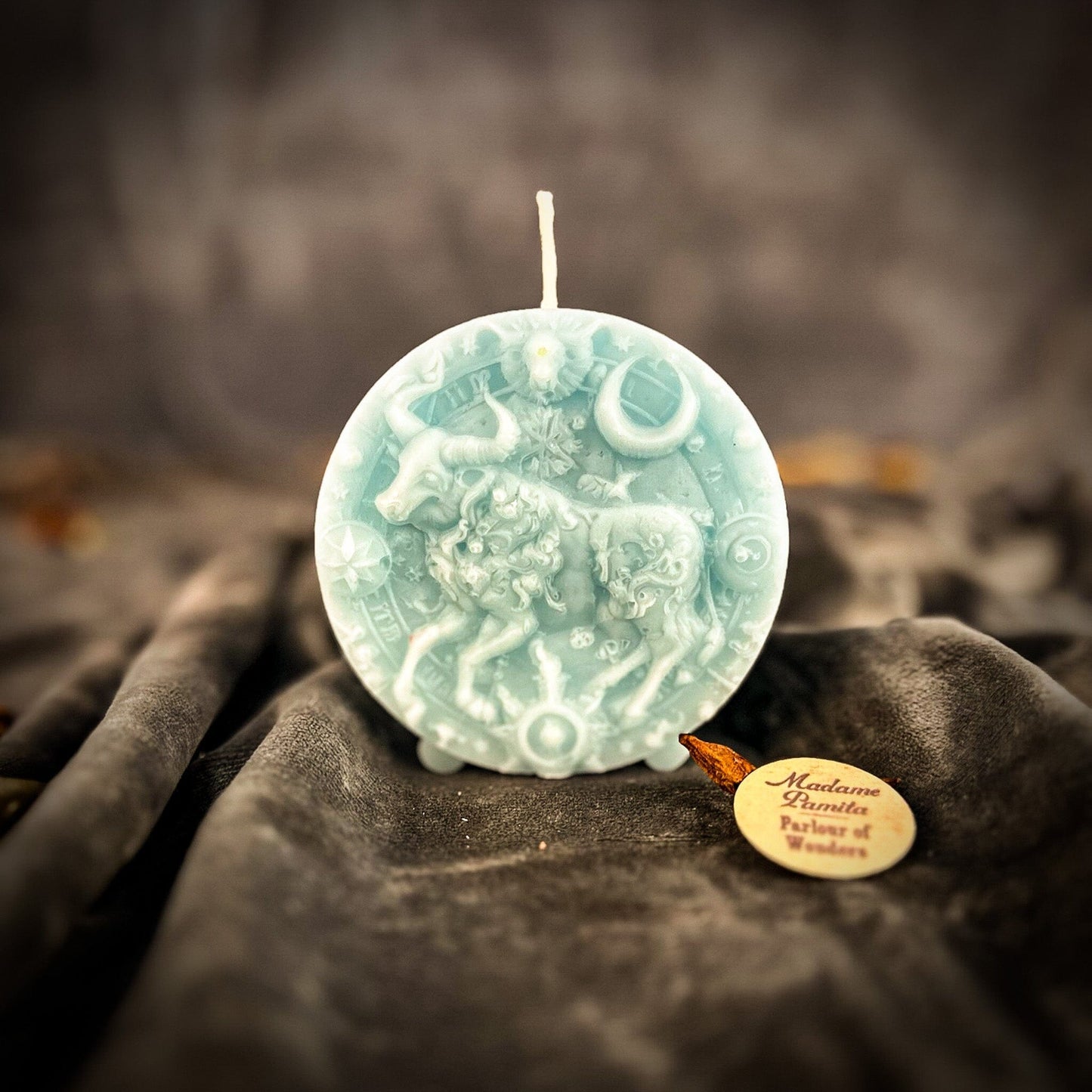 Beeswax Taurus Zodiac Spell Candle – Abundance, Stability & Sensuality