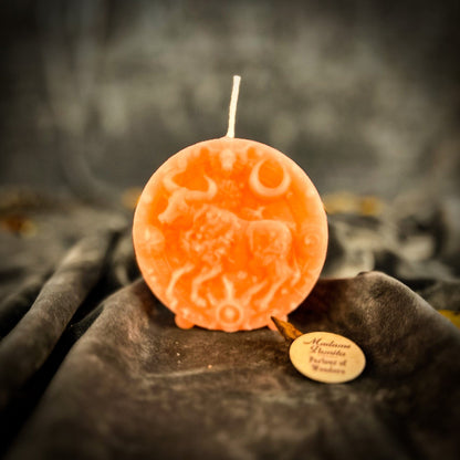 Beeswax Taurus Zodiac Spell Candle – Abundance, Stability & Sensuality