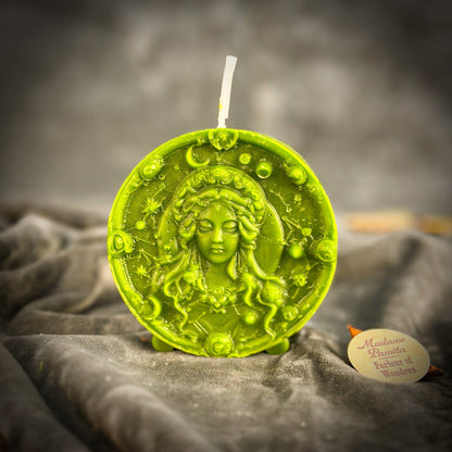Beeswax Virgo Zodiac Spell Candle – Focus, Healing & Practicality