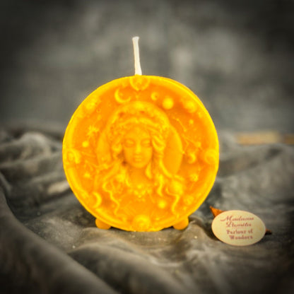 Beeswax Virgo Zodiac Spell Candle – Focus, Healing & Practicality