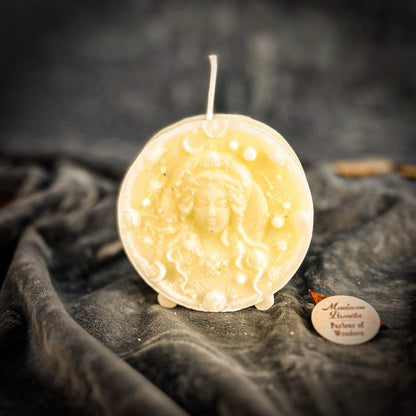 Beeswax Virgo Zodiac Spell Candle – Focus, Healing & Practicality
