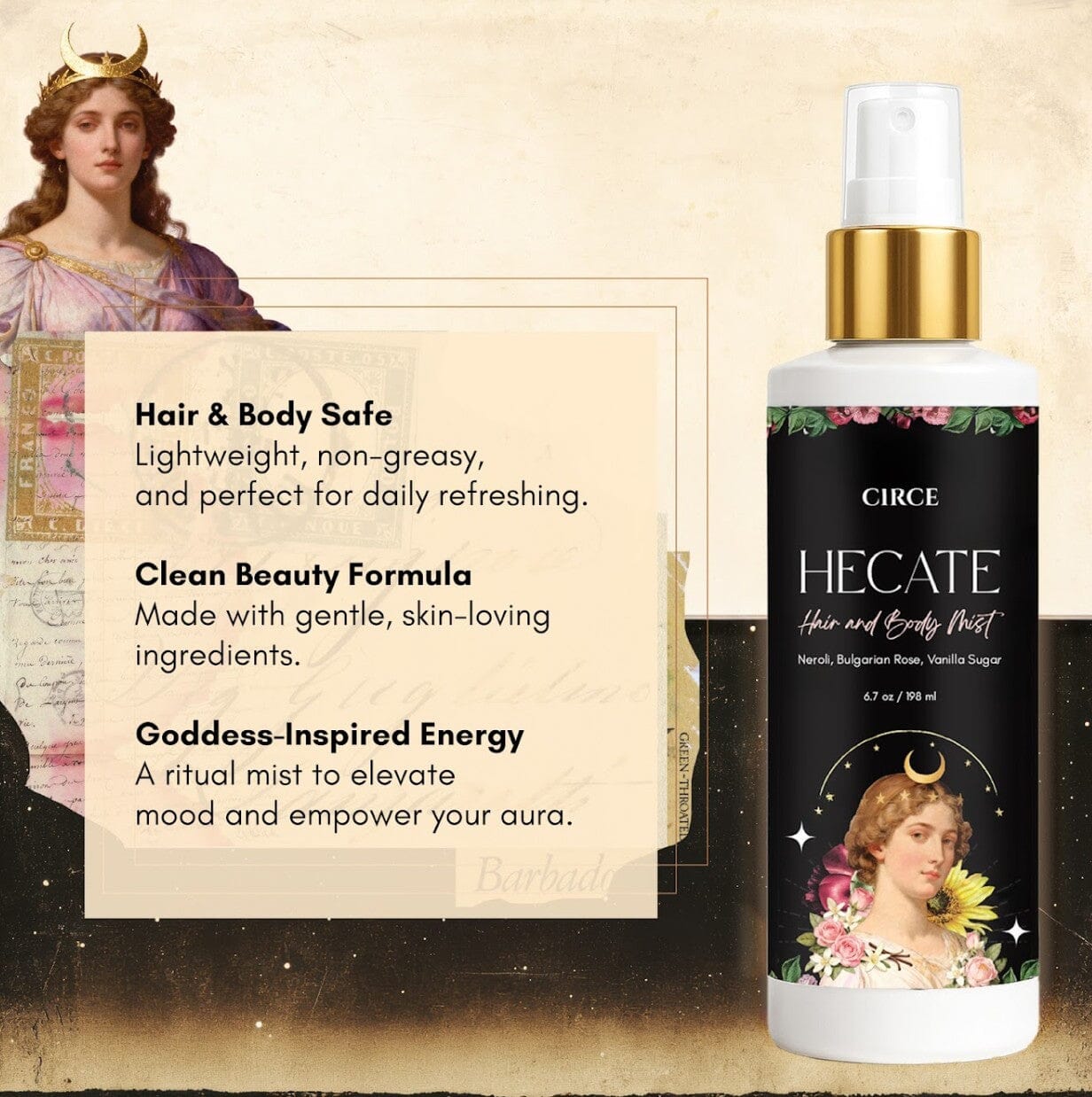 Hecate Hair & Body Mist – Neroli, Rose & Vanilla Sugar Ritual Mist