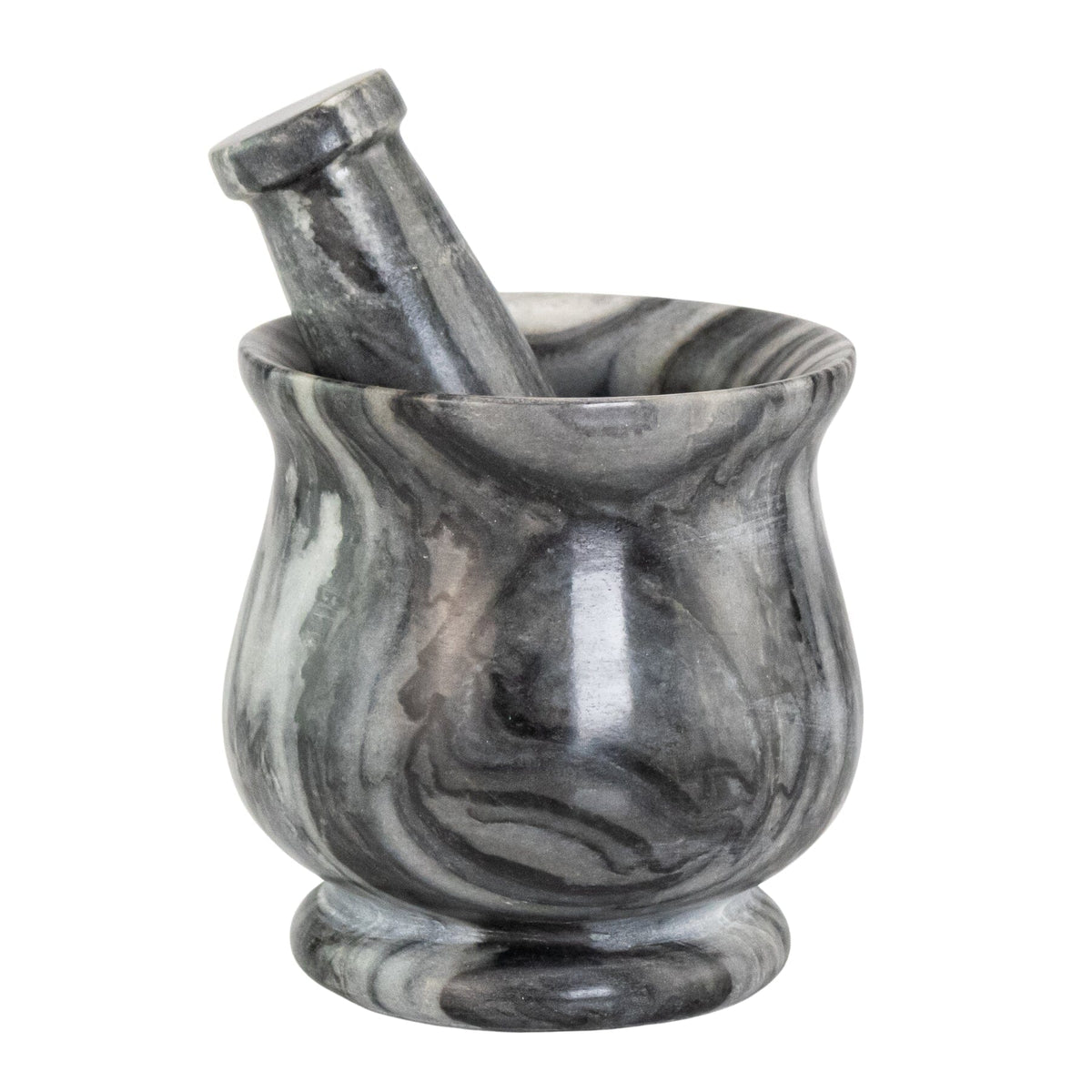 Black & White Stone Mortar and Pestle
