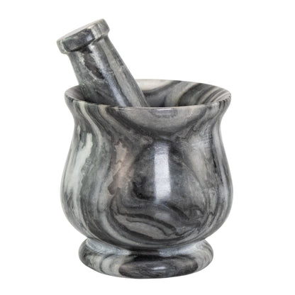 Black & White Stone Mortar and Pestle