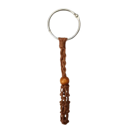 Macrame Crystal Holder Keychain | Braided Stone Cage
