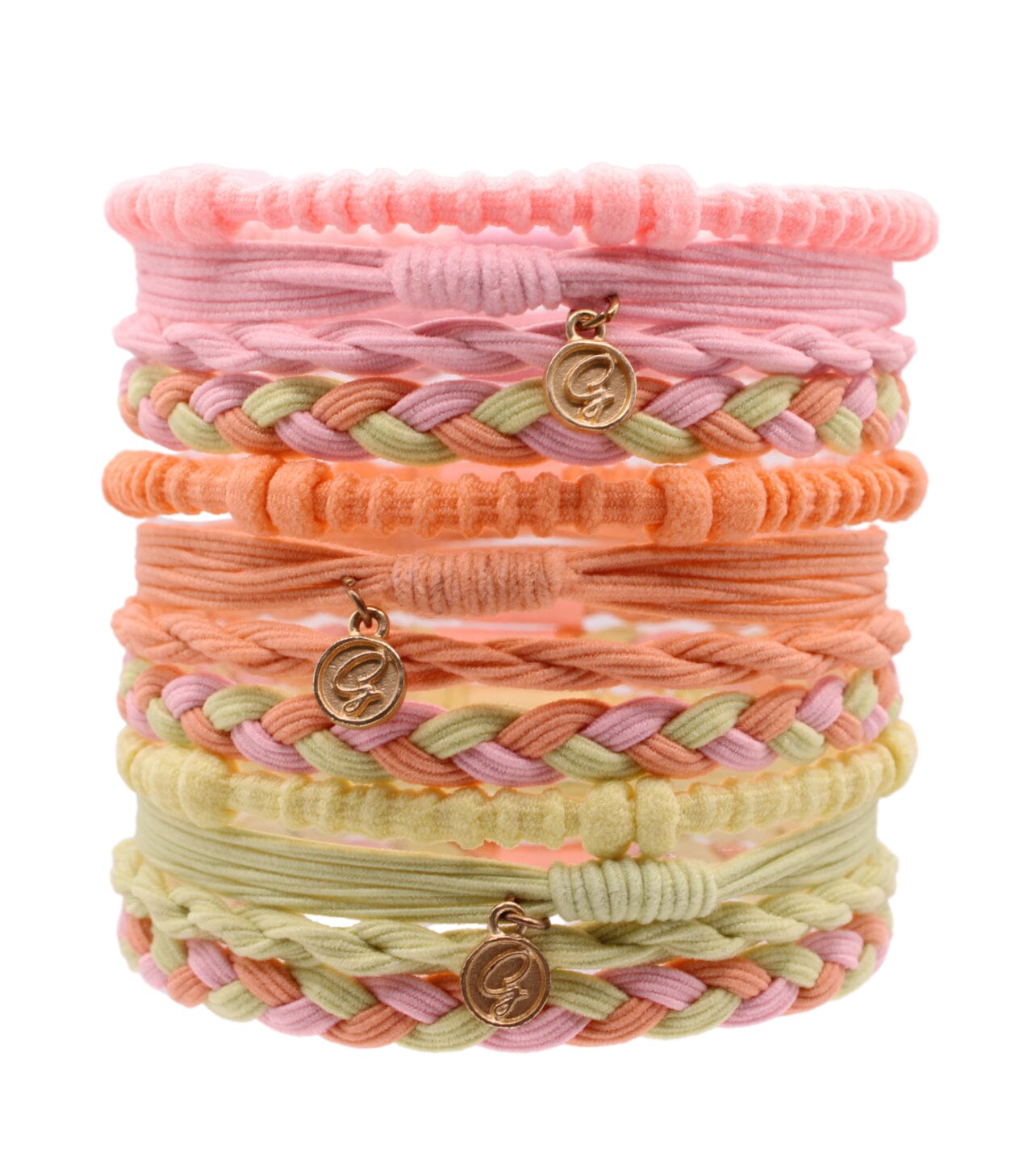 Sunkissed Hair Tie Bracelet Set - Waterproof No-Snag Elastic Stacks - Spirit Nest