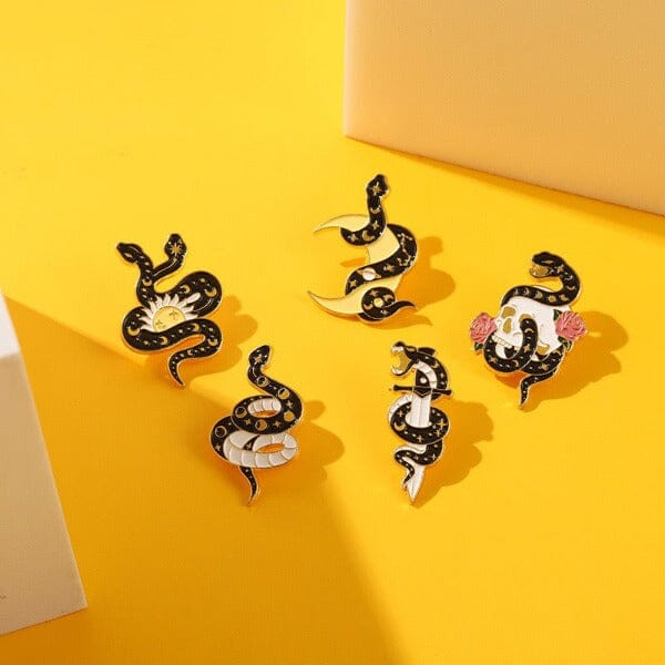 Gothic Snake Enamel Pin Set