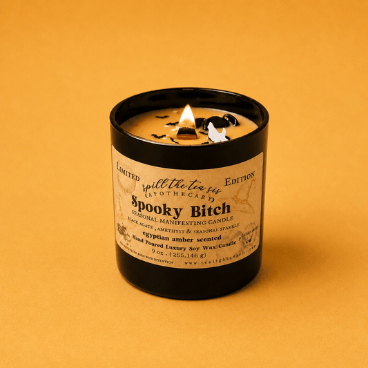 Spooky Bitch Intention Candle | Ancient Amber Halloween Soy Candle
