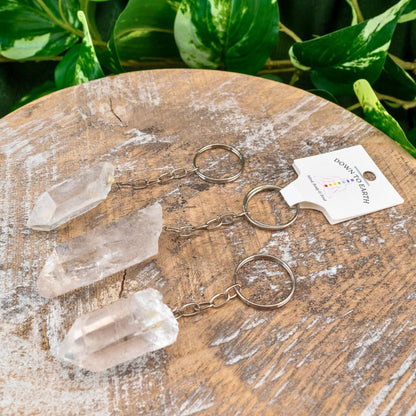 Raw Crystal Keychain | Natural Crystal Point