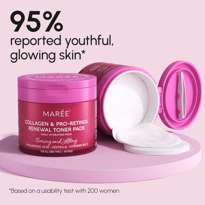 Collagen & Retinol Toner Pads - Hydrating & Smoothing Facial Pads