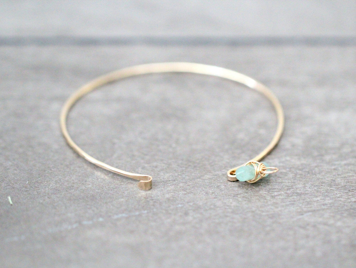 Crest Bracelet - Green Aventurine | Minimalist Gemstone Bangle
